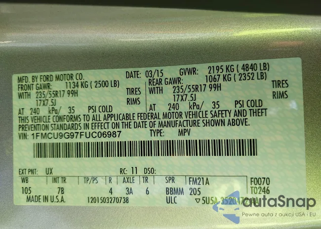 1FMCU9G97FUC06987: 43129257