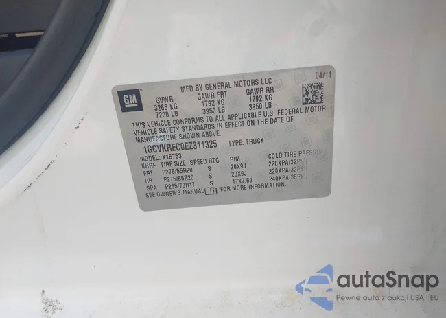 1GCVKREC0EZ311325: 43129314