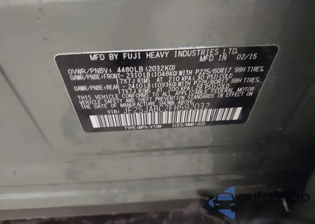 JF2SJABC2FH592032: 43129458