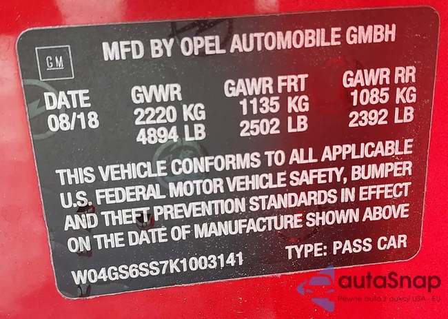 W04GS6SS7K1003141: 43129459