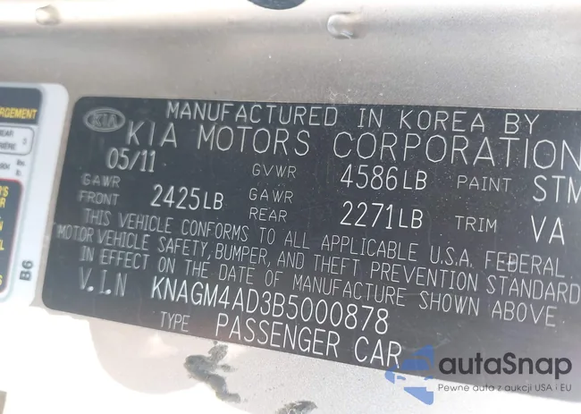 KNAGM4AD3B5000878: 43129512