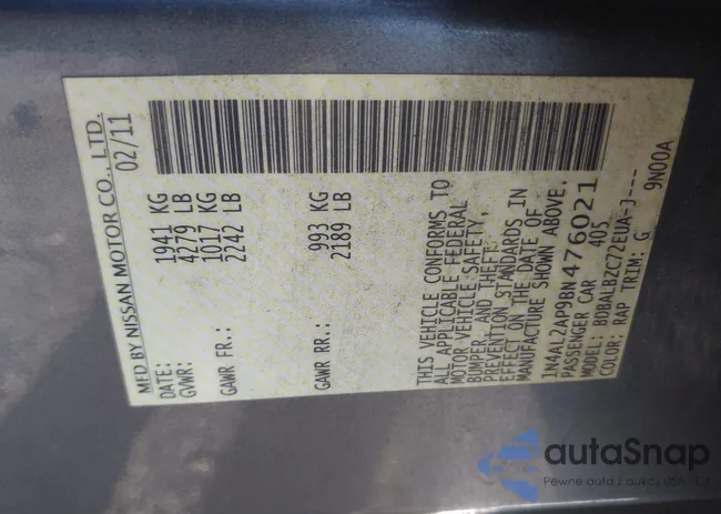 1N4AL2AP9BN476021: 43129529