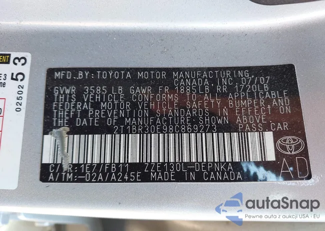 2T1BR30E98C869273: 43129578