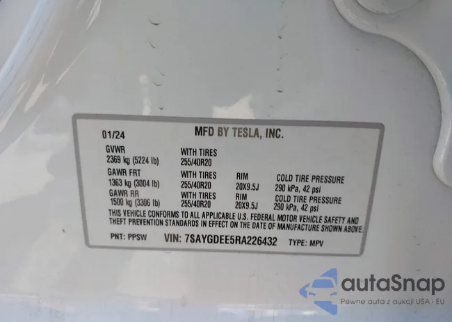 7SAYGDEE5RA226432: 43129580