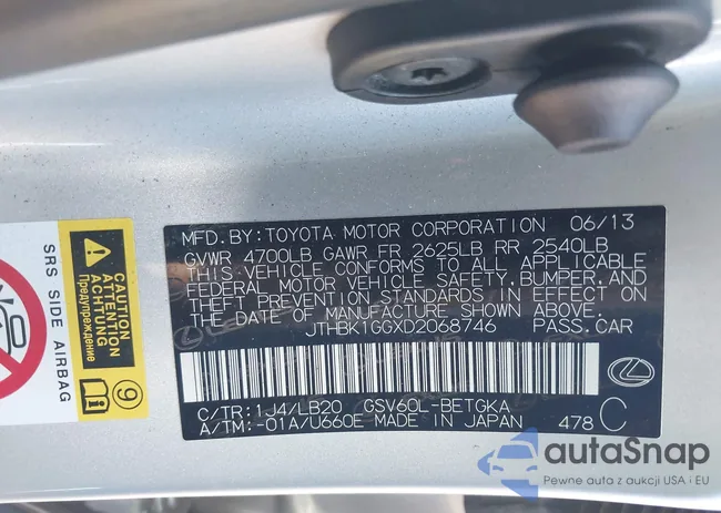 JTHBK1GGXD2068746: 43129584