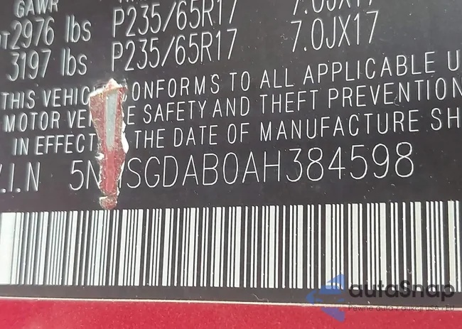 5NMSGDAB0AH384598: 43128816