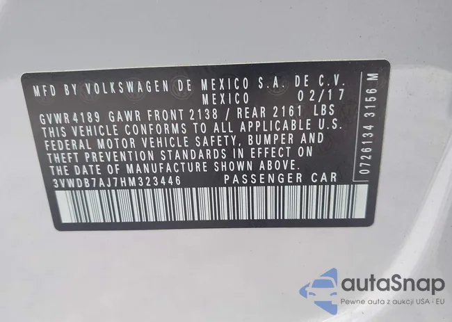 3VWDB7AJ7HM323446: 43128887