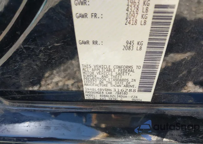 1N4BL4BV6MN316288: 43128907