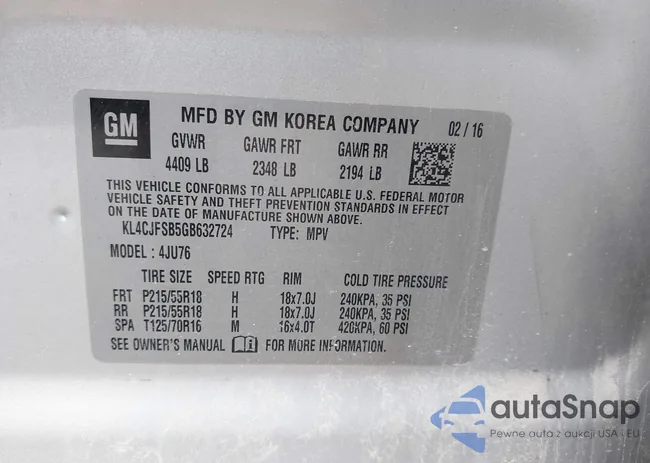 KL4CJFSB5GB632724: 43129006