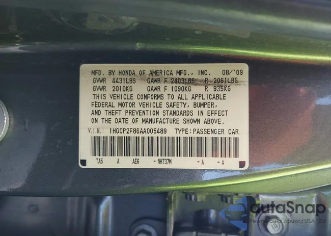 1HGCP2F86AA005489: 43129057