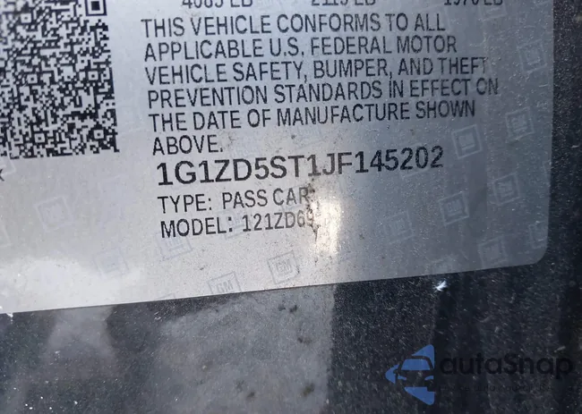 1G1ZD5ST1JF145202: 43130089