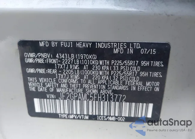 JF2GPAMC5FH313772: 43130129