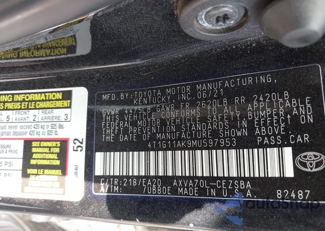 4T1G11AK9MU597953: 43130145