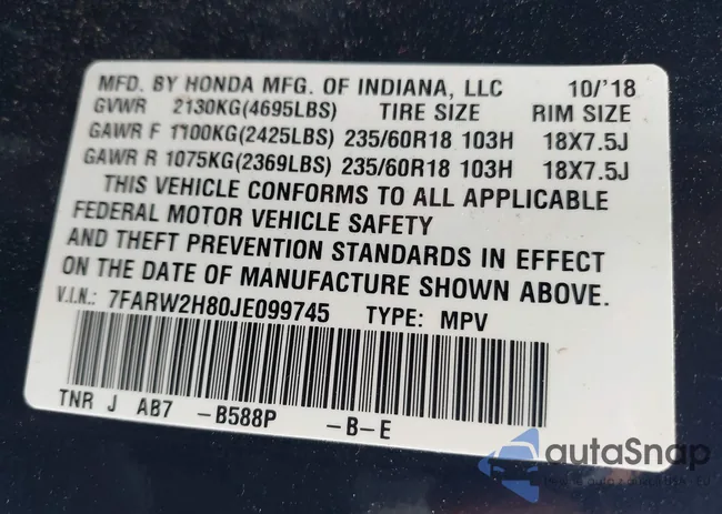 7FARW2H80JE099745: 43130162