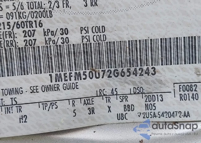 1MEFM50U72G654243: 43130261