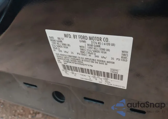 1FM5K7F81HGD77179: 43130277