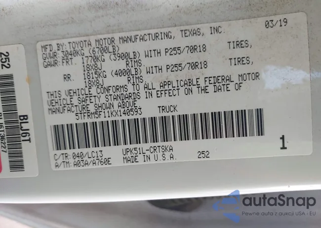 5TFRM5F11KX140593: 43130278