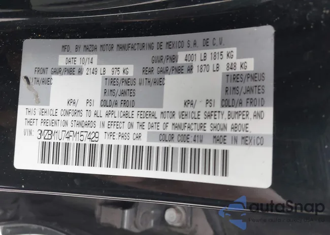 3MZBM1U74FM157429: 43130329