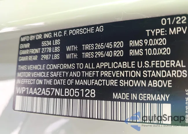 WP1AA2A57NLB05128: 43130331