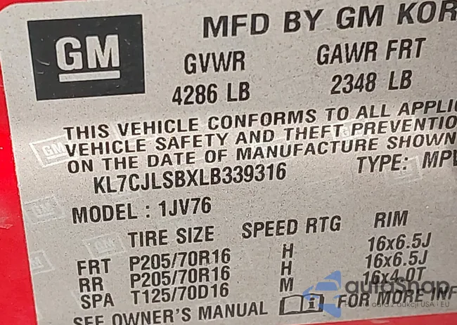 KL7CJLSBXLB339316: 43130455