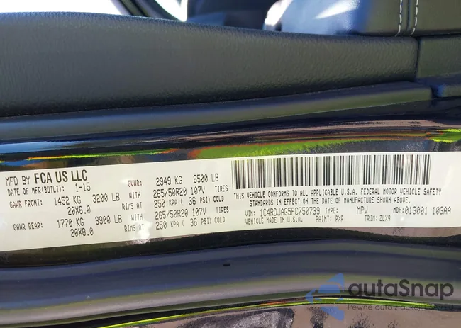 1C4RDJAG5FC750739: 43130547