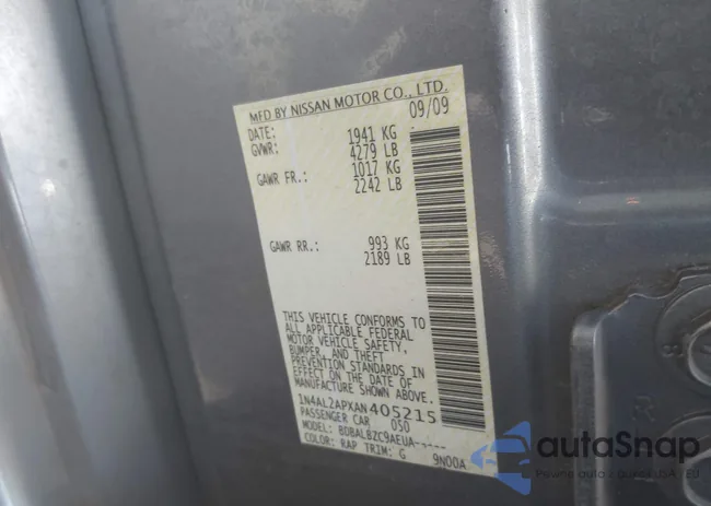 1N4AL2APXAN405215: 43129873