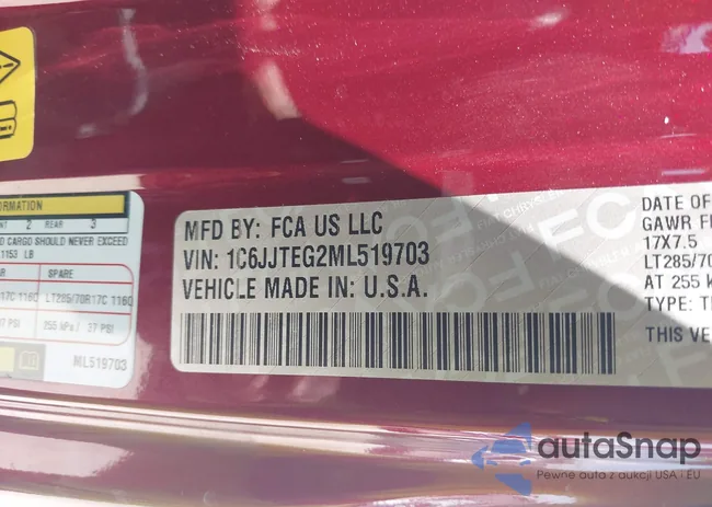 1C6JJTEG2ML519703: 43129909