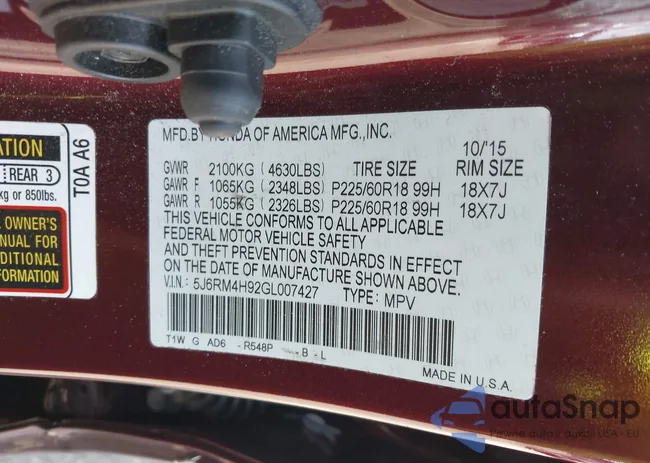 5J6RM4H92GL007427: 43131222