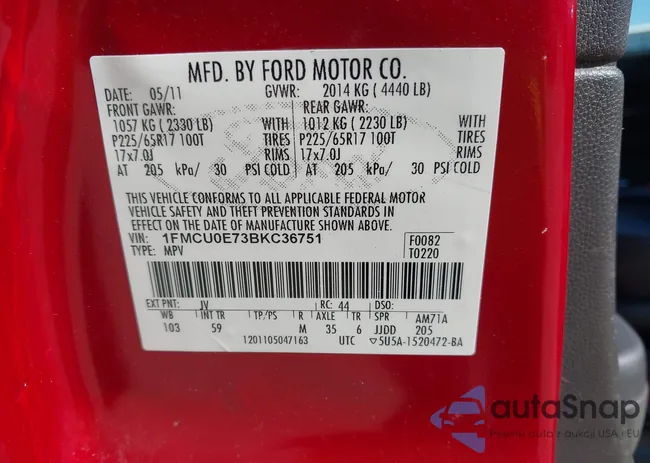 1FMCU0E73BKC36751: 43131253