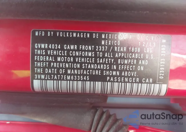 3VWJL7AT7EM633545: 43131389