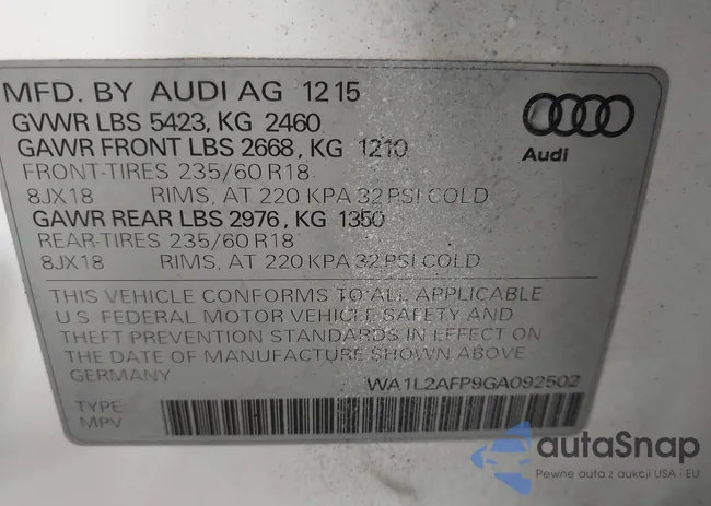 WA1L2AFP9GA092502: 43131472