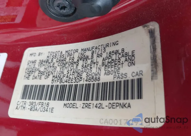 5YFBU4EE3DP146588: 43131599