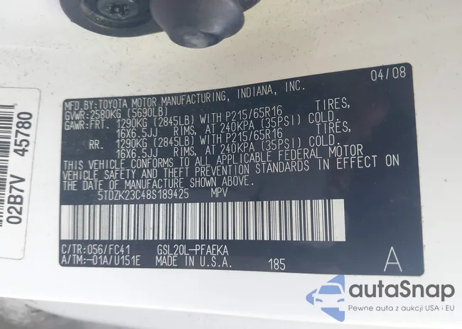 5TDZK23C48S189425: 43131649