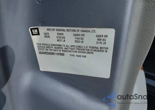 2G4WC582861147809: 43130702