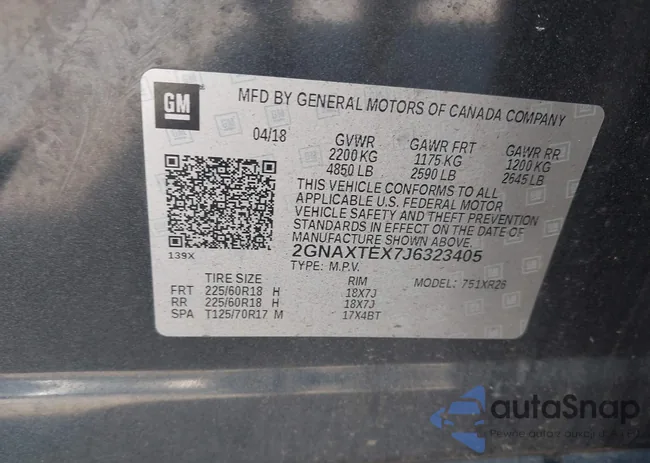 2GNAXTEX7J6323405: 43130730