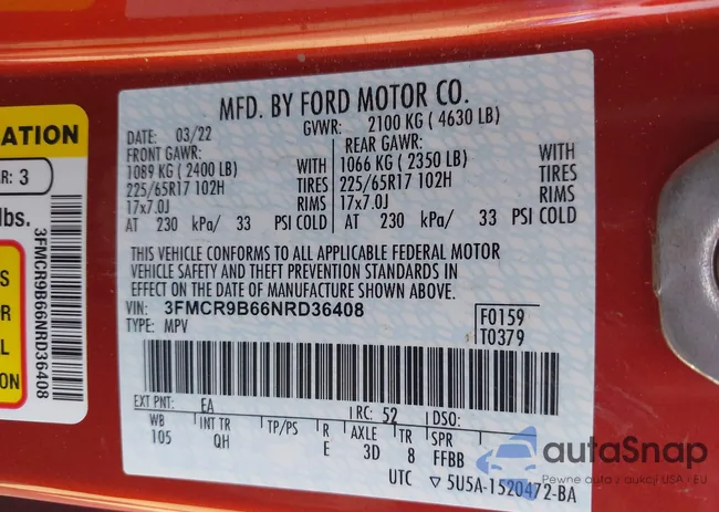 3FMCR9B66NRD36408: 43130766