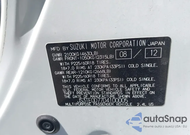 JS3TE0D77D4100005: 43130785