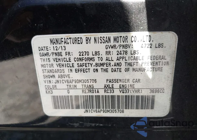 JN1CV6AP9DM305706: 43130826