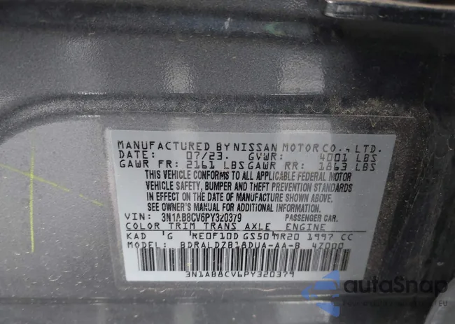 3N1AB8CV6PY320379: 43130927