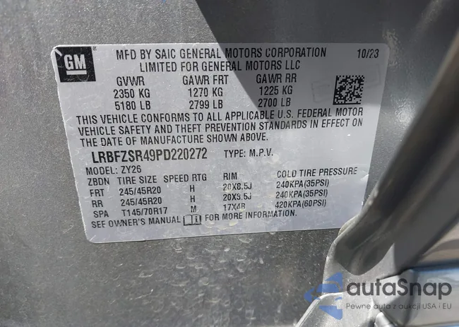 LRBFZSR49PD220272: 43132167