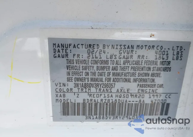 3N1AB8DV3RY296057: 43132314