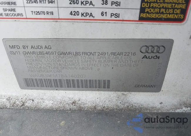 WAUBJAFM7BA140207: 43132487