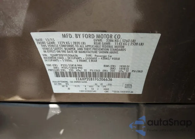 1FAHP2E81FG206636: 43132493