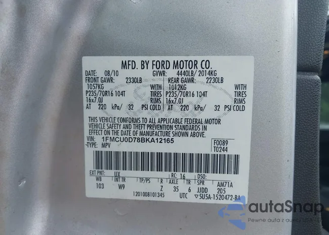 1FMCU0D78BKA12165: 43132496