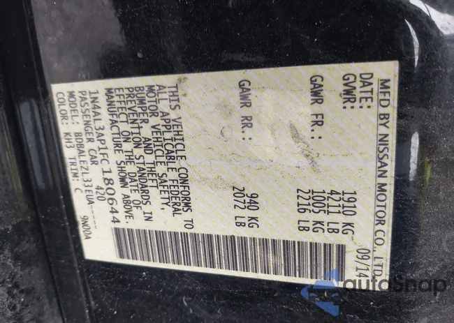 1N4AL3AP1FC180644: 43132556