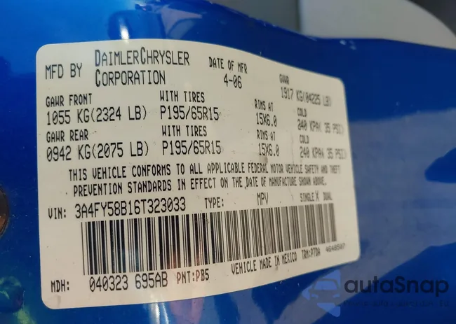 3A4FY58B16T323033: 43132573