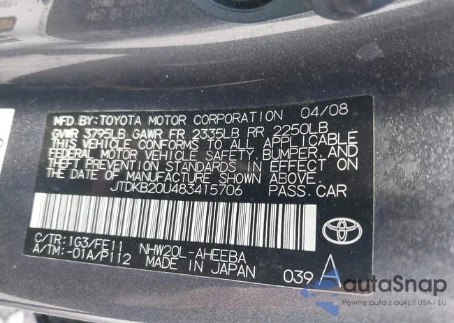 JTDKB20U483415706: 43132594