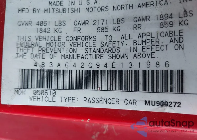 4B3AG42G94E131986: 43131723