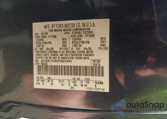 4F4ZR17VXXTM23494: 43131827