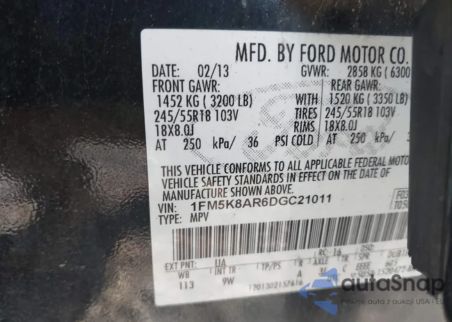 1FM5K8AR6DGC21011: 43131931